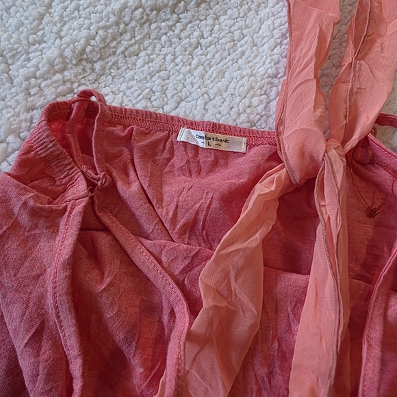 Comfort Basic asian brand coral pink camisole halter top - Picture 3 of 4